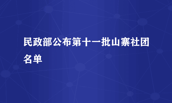 民政部公布第十一批山寨社团名单