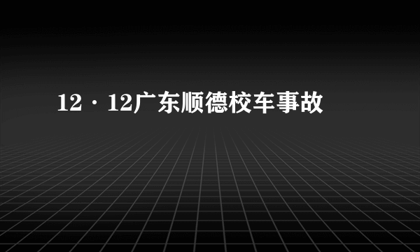 12·12广东顺德校车事故