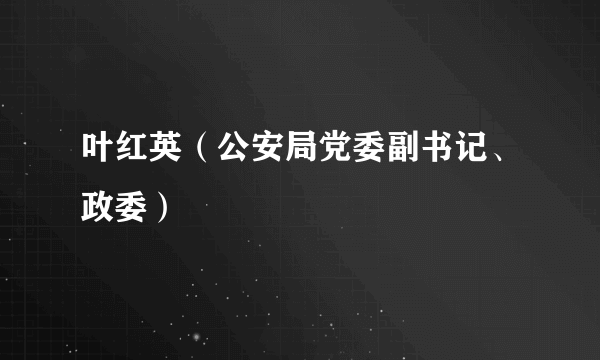 叶红英（公安局党委副书记、政委）