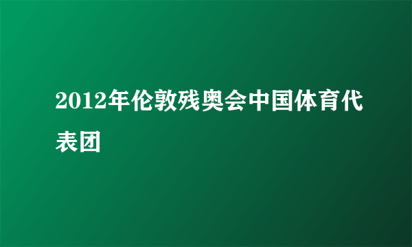 2012年伦敦残奥会中国体育代表团