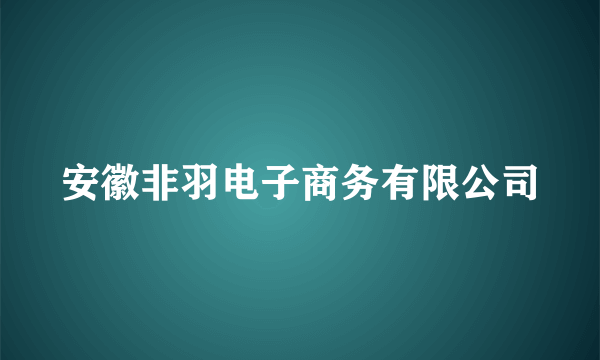 安徽非羽电子商务有限公司