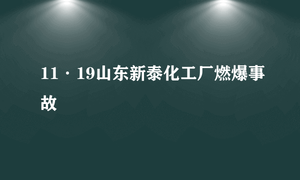 11·19山东新泰化工厂燃爆事故