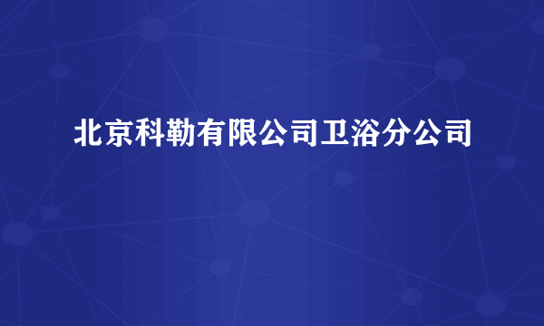 北京科勒有限公司卫浴分公司