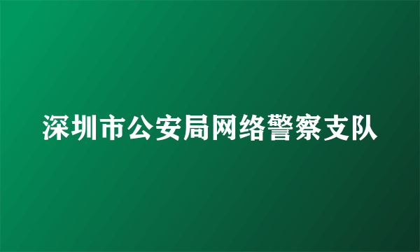 深圳市公安局网络警察支队