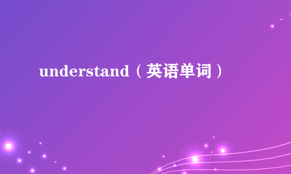 understand（英语单词）