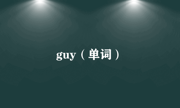 guy（单词）