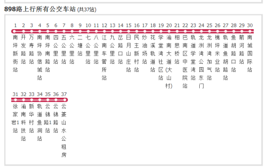 重庆公交898路