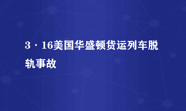 3·16美国华盛顿货运列车脱轨事故