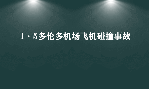 1·5多伦多机场飞机碰撞事故