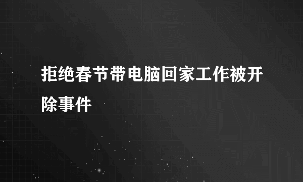 拒绝春节带电脑回家工作被开除事件