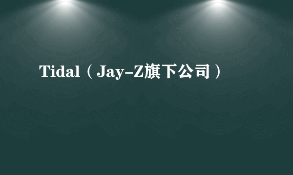 Tidal（Jay-Z旗下公司）