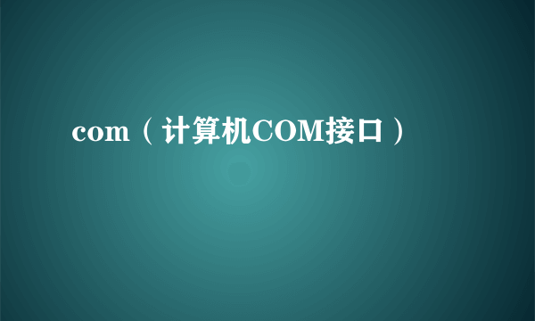 com（计算机COM接口）