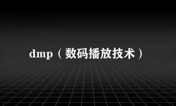 dmp（数码播放技术）