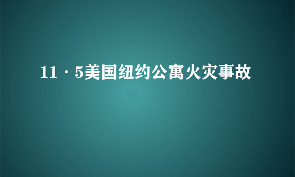 11·5美国纽约公寓火灾事故