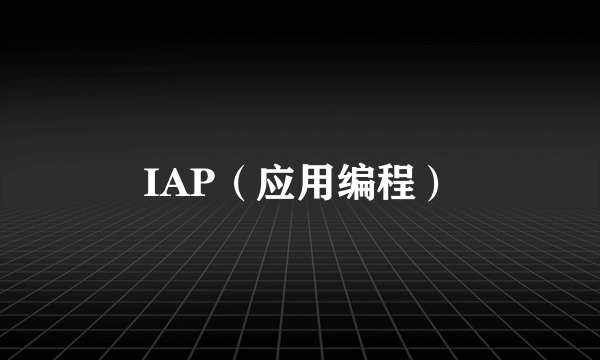 IAP（应用编程）