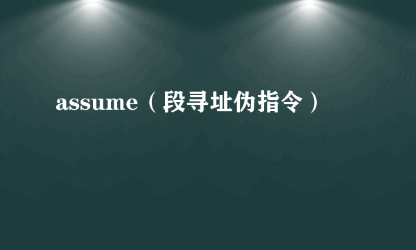 assume（段寻址伪指令）