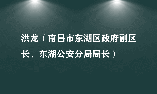 洪龙（南昌市东湖区政府副区长、东湖公安分局局长）