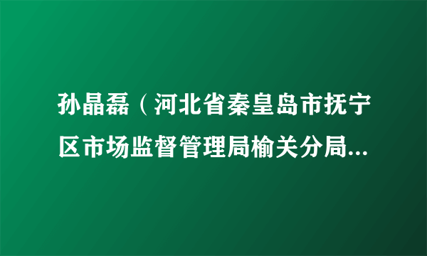 孙晶磊（河北省秦皇岛市抚宁区市场监督管理局榆关分局分局长）