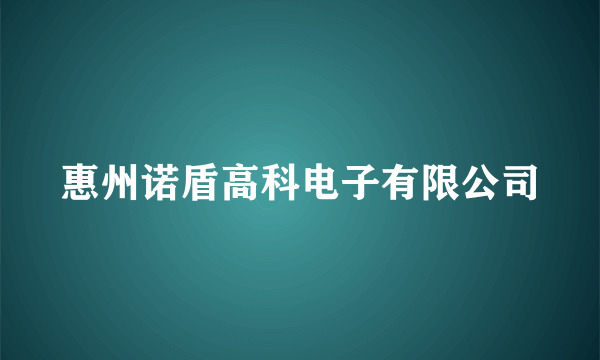 惠州诺盾高科电子有限公司