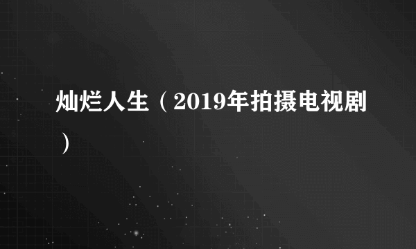 灿烂人生（2019年拍摄电视剧）