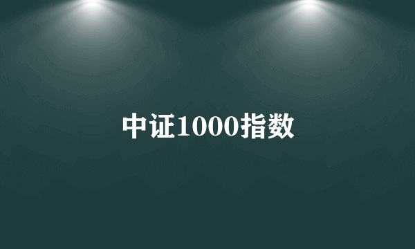 中证1000指数