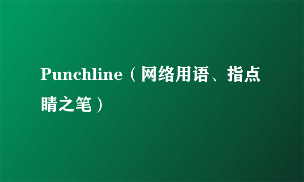 Punchline（网络用语、指点睛之笔）