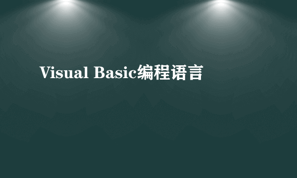 Visual Basic编程语言