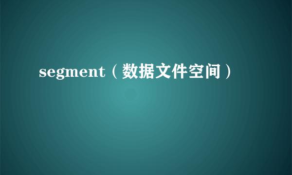 segment（数据文件空间）