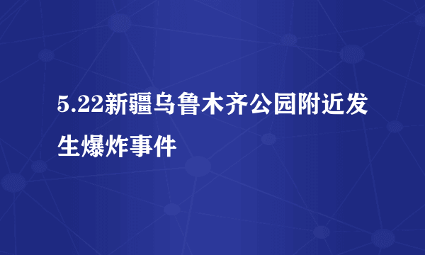 5.22新疆乌鲁木齐公园附近发生爆炸事件