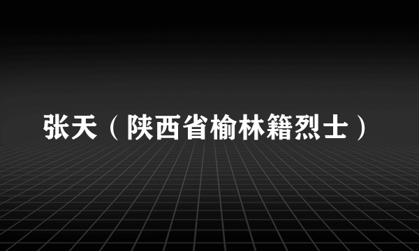 张天（陕西省榆林籍烈士）