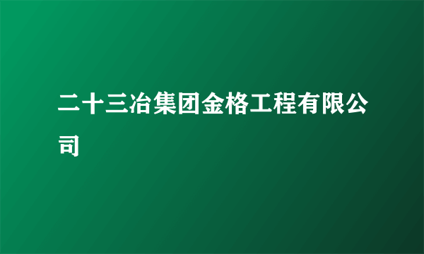 二十三冶集团金格工程有限公司