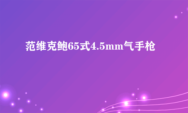 范维克鲍65式4.5mm气手枪