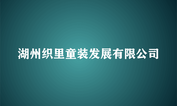 湖州织里童装发展有限公司