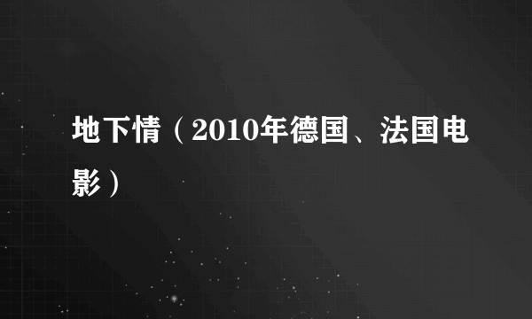 地下情（2010年德国、法国电影）