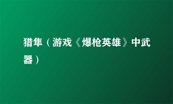 猎隼（游戏《爆枪英雄》中武器）