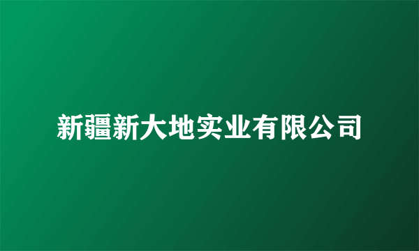 新疆新大地实业有限公司