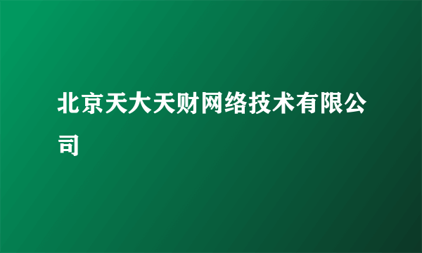 北京天大天财网络技术有限公司