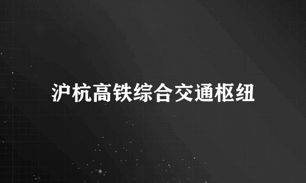 沪杭高铁综合交通枢纽