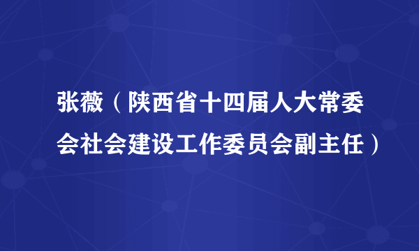 张薇（陕西省十四届人大常委会社会建设工作委员会副主任）