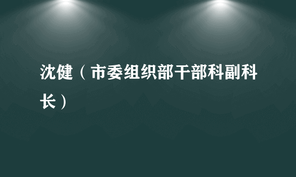 沈健（市委组织部干部科副科长）