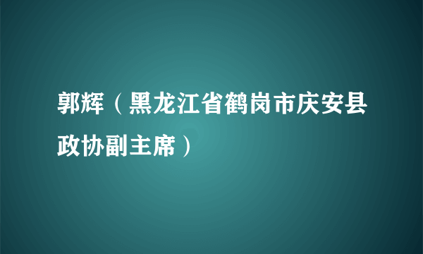 郭辉（黑龙江省鹤岗市庆安县政协副主席）