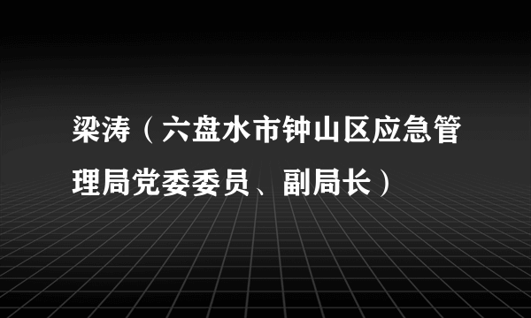 梁涛（六盘水市钟山区应急管理局党委委员、副局长）