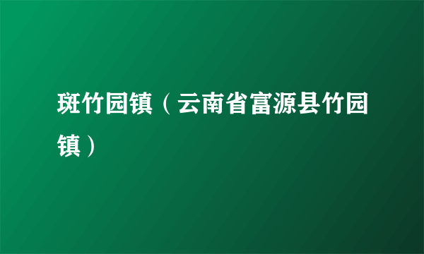 斑竹园镇（云南省富源县竹园镇）