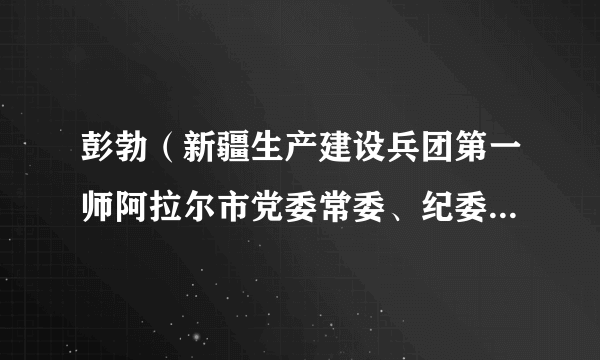 彭勃（新疆生产建设兵团第一师阿拉尔市党委常委、纪委书记、监委主任）