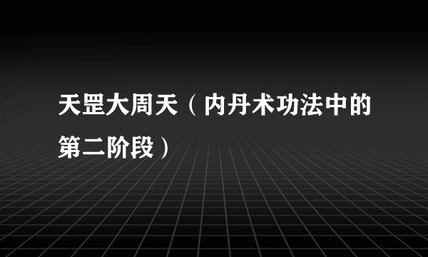 天罡大周天（内丹术功法中的第二阶段）