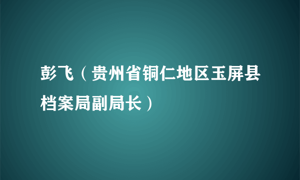 彭飞（贵州省铜仁地区玉屏县档案局副局长）