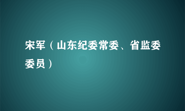 宋军（山东纪委常委、省监委委员）