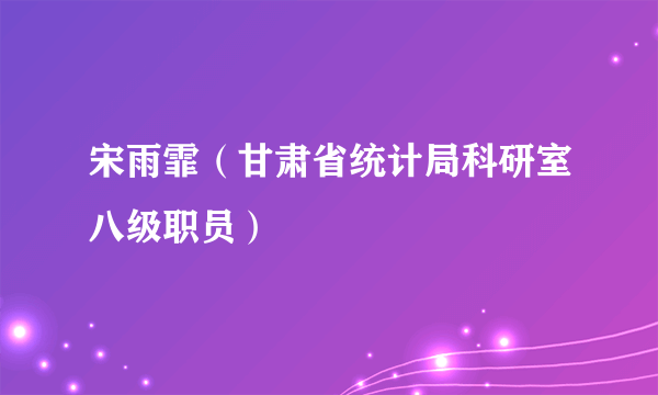 宋雨霏（甘肃省统计局科研室八级职员）