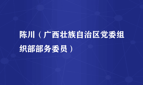 陈川（广西壮族自治区党委组织部部务委员）