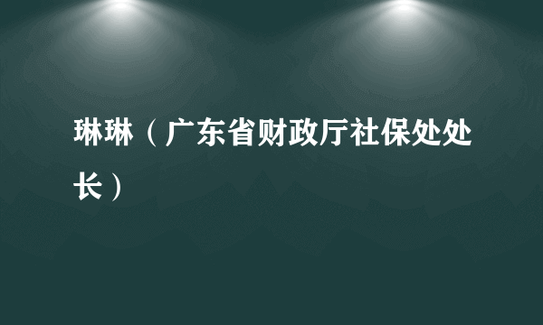 琳琳（广东省财政厅社保处处长）